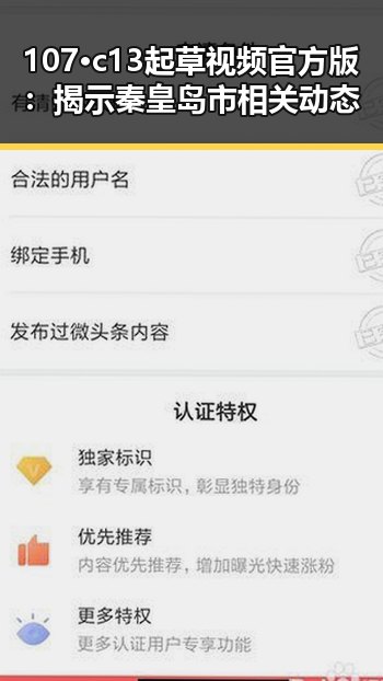107·c13起草视频官方版：揭示秦皇岛市相关动态