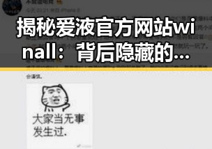揭秘爱液官方网站winall：背后隐藏的行业动态与未来趋势