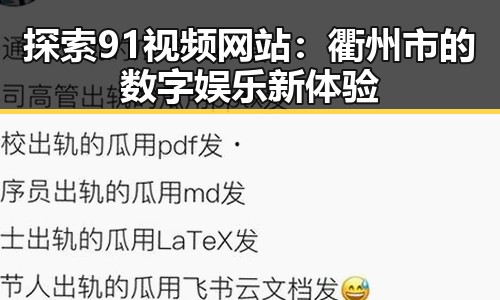 探索91视频网站：衢州市的数字娱乐新体验