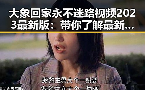 大象回家永不迷路视频2023最新版：带你了解最新的温馨故事
