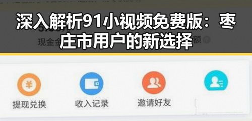 深入解析91小视频免费版：枣庄市用户的新选择