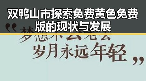 双鸭山市探索免费黄色免费版的现状与发展