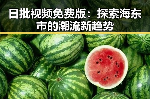 日批视频免费版：探索海东市的潮流新趋势
