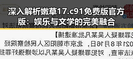 深入解析嫩草17.c 91免费版官方版：娱乐与文学的完美融合