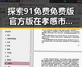探索91免费免费版官方版在孝感市的应用与发展