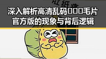 深入解析高清乱码🔞❌♋毛片官方版的现象与背后逻辑