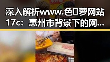 深入解析www.色😍萝网站17c：惠州市背景下的网络内容现象