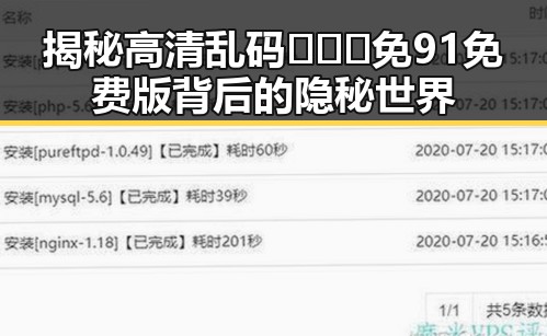 揭秘高清乱码🔞❌♋免91免费版背后的隐秘世界
