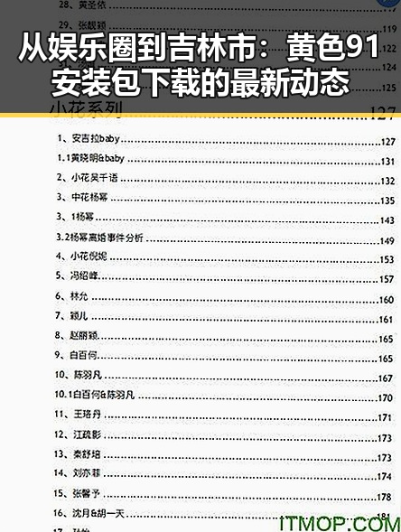 从娱乐圈到吉林市：黄色91安装包下载的最新动态