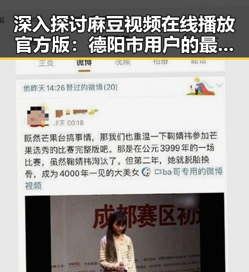 深入探讨麻豆视频在线播放官方版：德阳市用户的最新选择