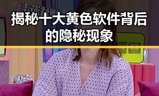 揭秘十大黄色软件背后的隐秘现象