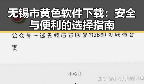 无锡市黄色软件下载：安全与便利的选择指南