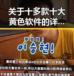 关于十多款十大黄色软件的详细介绍与风险分析