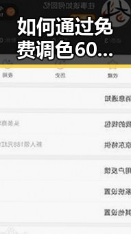 如何通过免费调色60分钟视频官方版下载提升视频质量